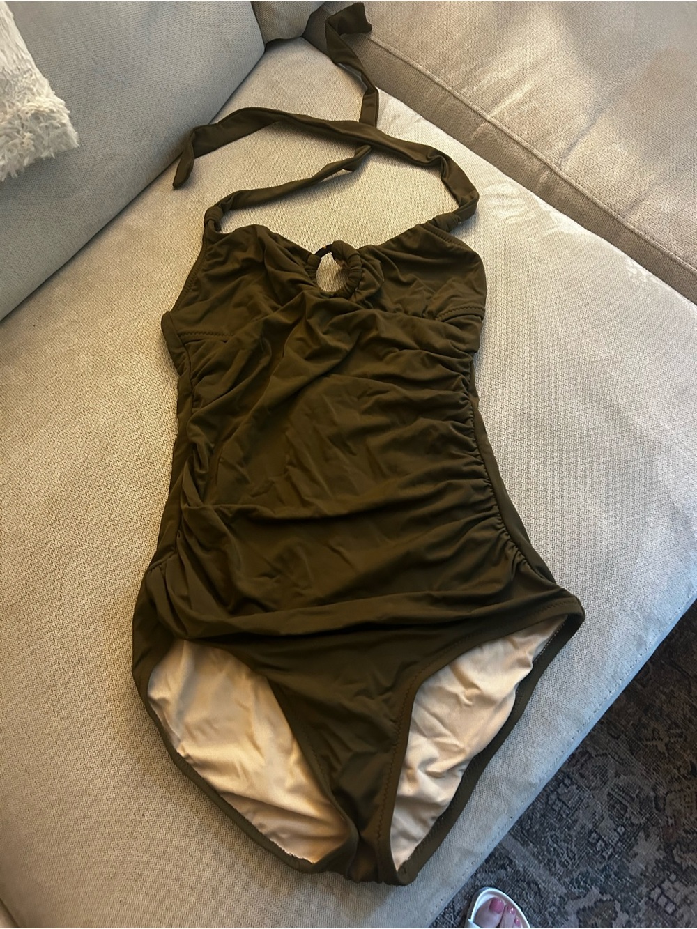 J. Crew Olive Green One-Piece Swimsuit